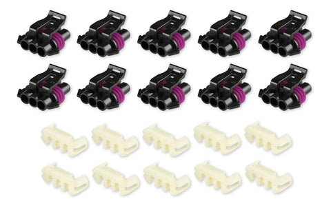 Holley EFI LS 58x Crank Sensor and LS Cam Sensor Connector METRIPACK, 3 CAVITY, FEMALE, BLACK