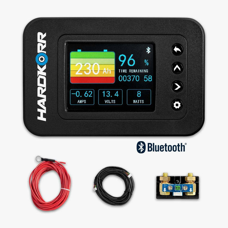 Hardkorr Remote Battery Monitor with High Precision 100V 500A Shunt Bluetooth