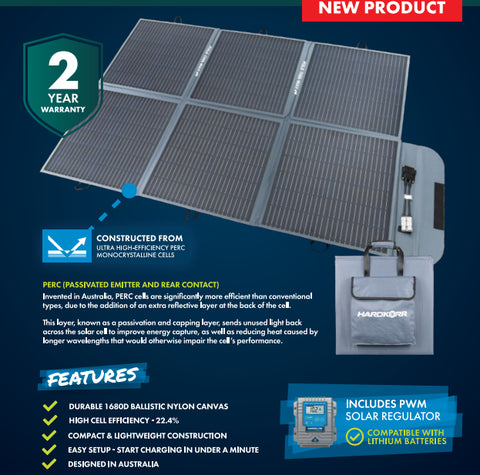 Hardkorr Portable Solar Blanket with Lithium Compatible Regulator