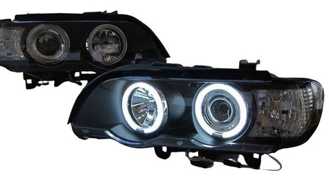 Ccfl Angel-Eyes Projector Head Lights to suit BMW X5 E53 PRE LCI 2000-2003 — image 2