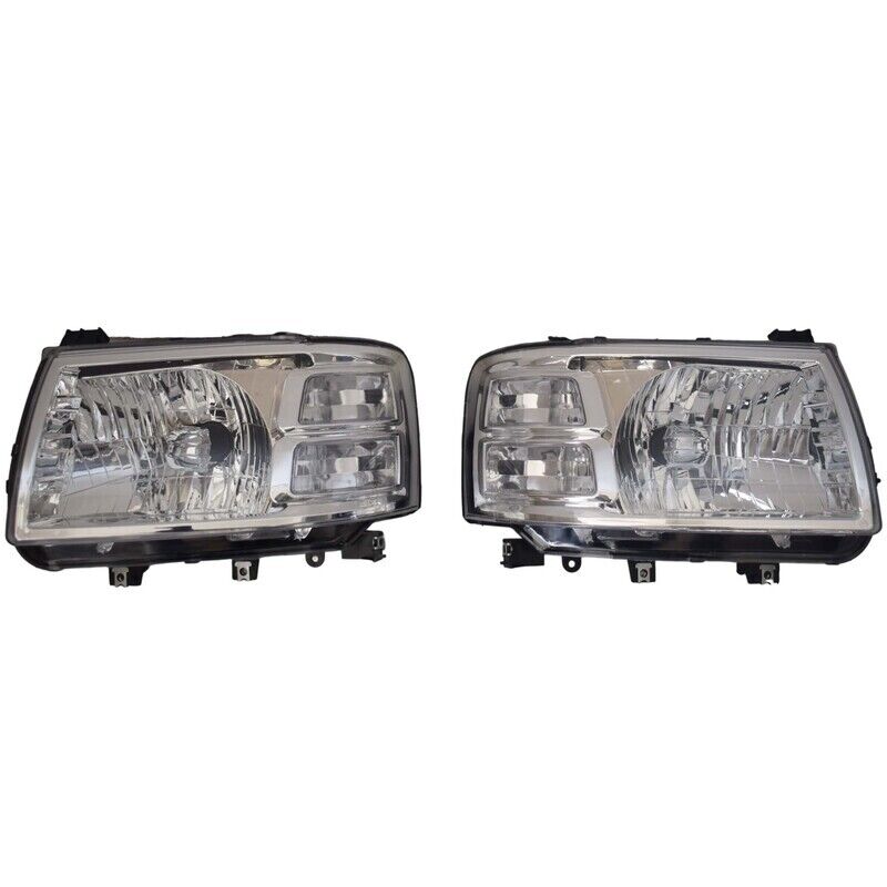 Pair LH+RH Head Light Lamp Chrome Fit For Ford Ranger PJ Ute 2006~2009