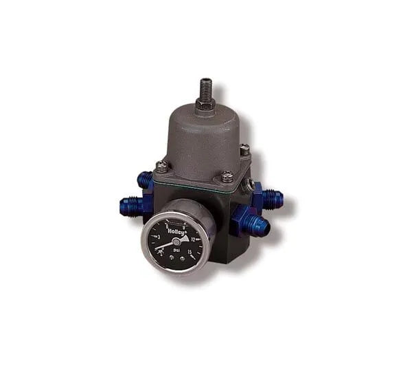 Holley Billet Carbureted Fuel Pressure Regulator Street/Strip Carbureted Applications Four Port Adjustable from 4.5...