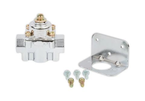 Holley Chrome Carbureted Fuel Pressure Regulator Street/Strip Carbureted Applications Two Port Adjustable from 4.5...