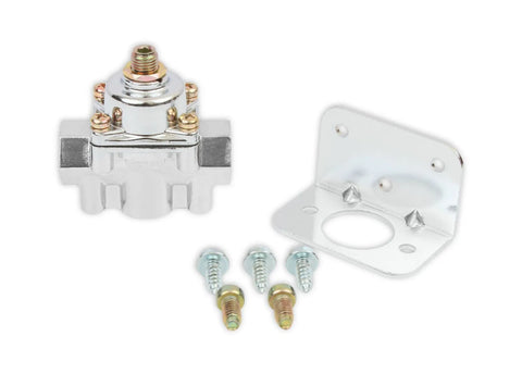 Holley Chrome Carbureted Fuel Pressure Regulator Street/Strip Carbureted Applications Two Port Adjustable from 1 to...