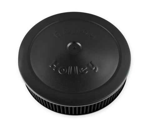 Holley Air Cleaner 14" Black branded 14" Black Air Cleaner assembly with reusable gauze filter element