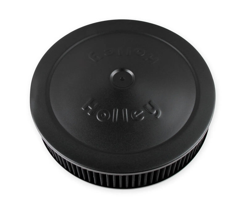 Holley Air Cleaner 14" Black branded 14" Black Air Cleaner assembly with reusable gauze filter element