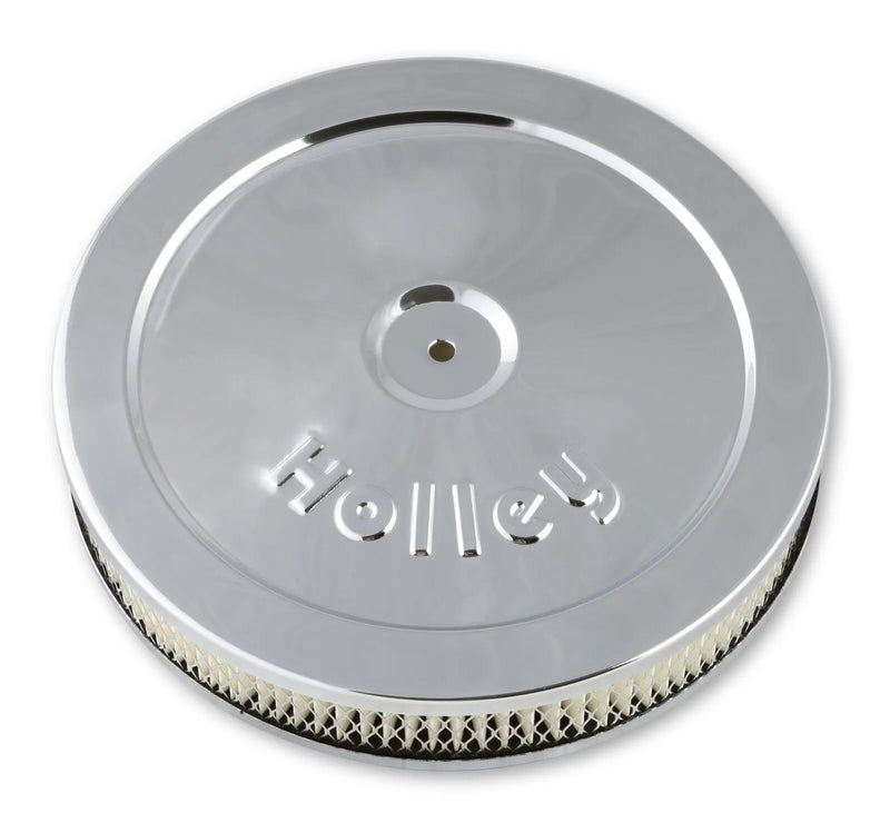 Holley 10" Chrome Round Air Cleaner Chrome Round 10" Air Cleaner Assembly, Fits Carburetors w/5.125" Dia. Neck