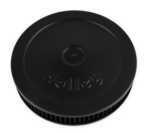Holley Flat Base Air Cleaner 10" Black Black Round 10" Flat Base Air Cleaner Assembly, Fits Carburetors w/5.125" Di...