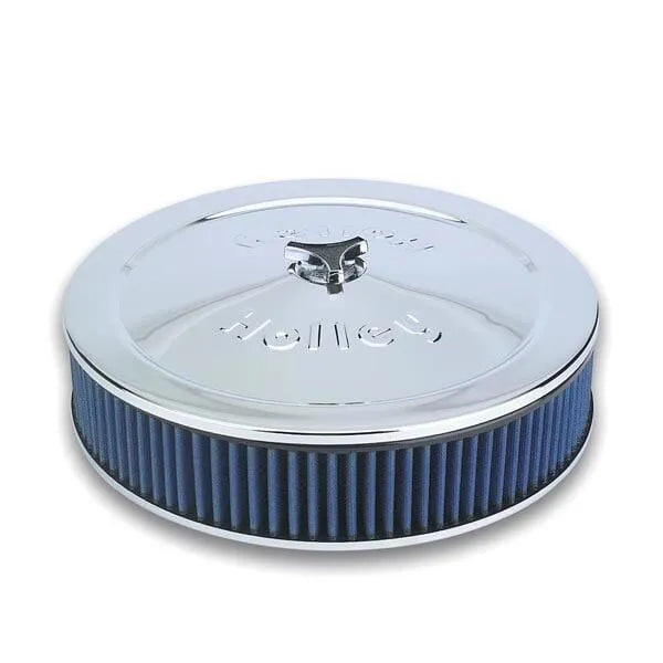 Holley 14" Powershot® Air Cleaner Power Shot Air Cleaner Assembly, 14" Round Design, Triple Chrome Plated, Fits 415...