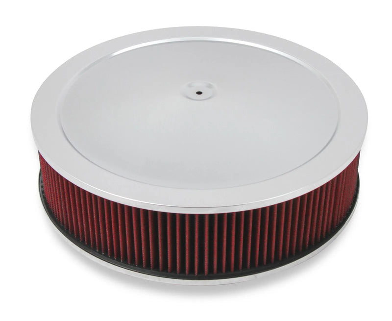Holley 4150 Drop Base Air Cleaner Chrome w/4" Red Washable Gauze Filter