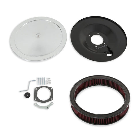 Holley RetroFilter Drive-By-Wire Air Cleaner - 16-Inch Diameter - Chrome Fits LS3-Style DBW Throttle Body - Cotton...