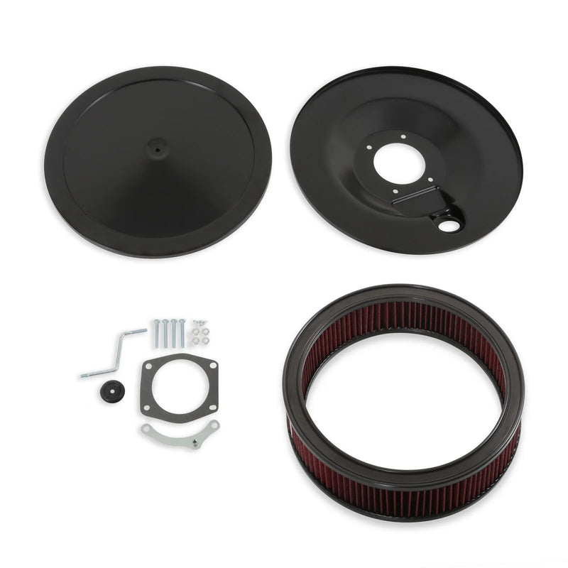 Holley RetroFilter Drive-By-Wire Air Cleaner - 16-Inch Diameter - Black Fits LS3-Style DBW Throttle Body - Cotton G...