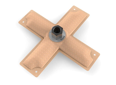 Holley 8" x 8" HydraMat, Cross Center outlet pick-up with -3/8" NPSF fitting. Fitting location designed for universal use.