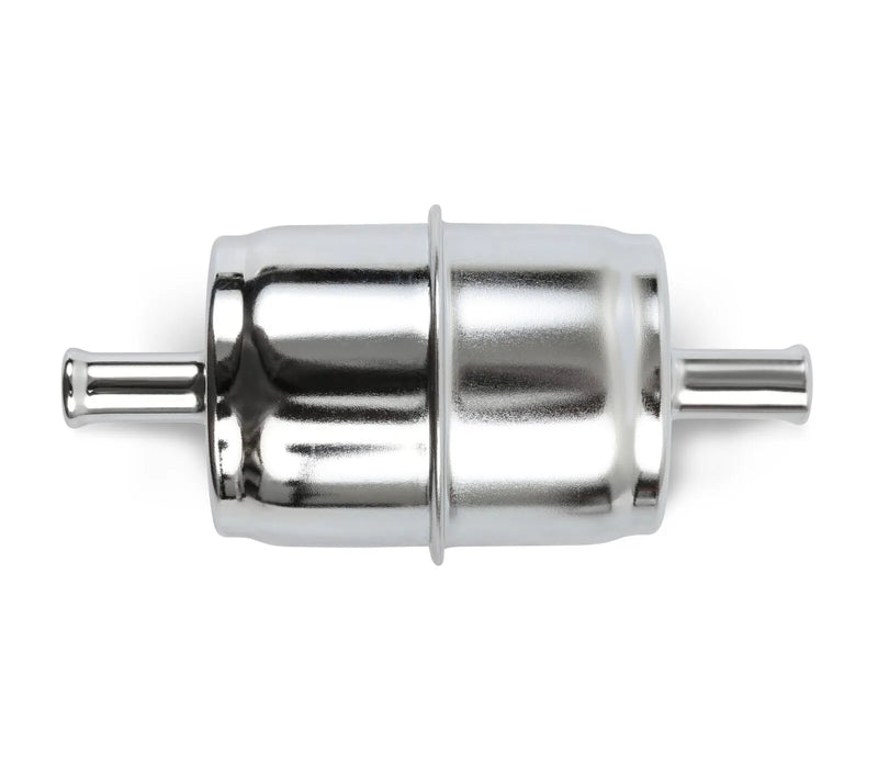 Holley Chrome Fuel Filter Street/Strip Carbureted Applications Post Filter Universal fit for 3/8" fuel line