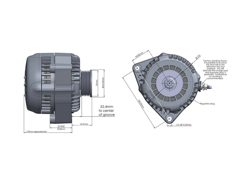 Holley Premium Alternator Alternator, PREMIUM, 150A-Polished