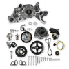 Holley Mid-Mount Race Accessory System- Polished Finish LS Engine Drive includes Alternator, P/S Pump, Tensioner, Crank Damper, Belt, & Pulleys