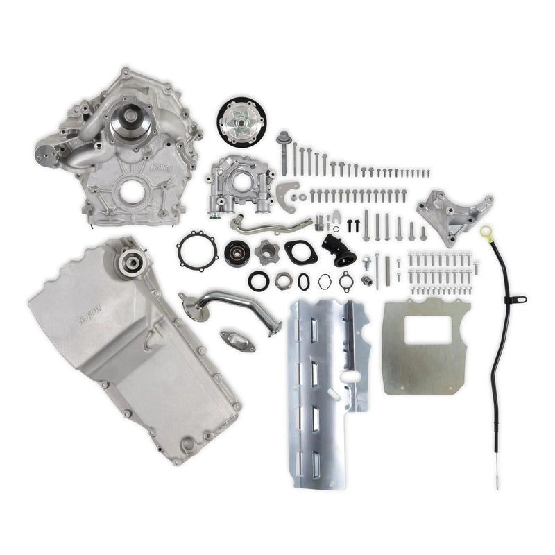 Holley - With Swap Oil Pan and Pump - Base Kit Fits Ford 7.3L Godzilla - Includes Timing Cover/Coolant Manifold, Wa...