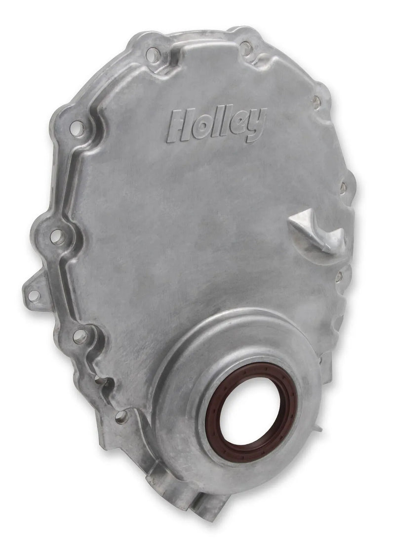 Holley Cast Aluminum Timing Chain Cover Vortec/Small Block Chevy Cast Aluminum Timing Chain Cover - Natural Finish