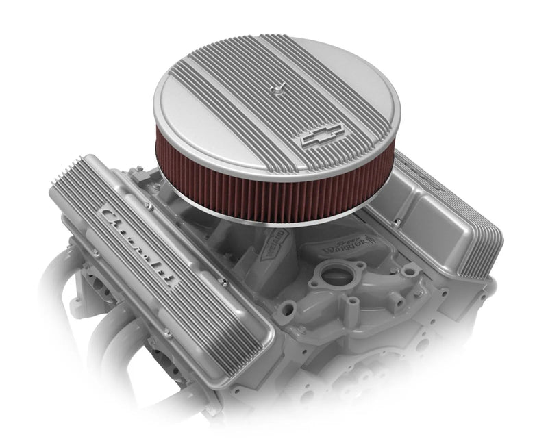 Holley GM Licensed Vintage Series SBC Valve Covers GM Style Finned "Script" Perimeter Bolt Valve Cover Pair SBC - N...