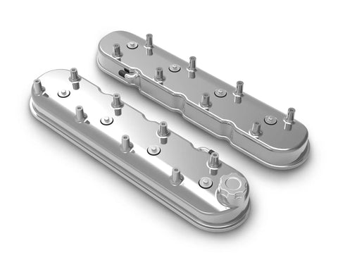 Holley Tall LS Valve Covers - Polished Tall LS Valve Covers w/ Coil Mounting Posts, Cast Aluminum - Polished Finish...