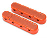 Holley 2-Piece Finned Valve Cover - Gen III/IV LS - Factory Orange Machined