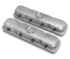 Holley 2-Piece Pontiac Style Valve Cover - Gen III/IV LS - Natural Chevrolet Gen III/IV LS - Cast Aluminum - Coil-Mounting Base & Integrated Coil Cover