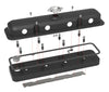 Holley 2-Piece Pontiac Style Valve Cover - Gen III/IV LS - Satin Black Chevrolet Gen III/IV LS - Cast Aluminum - Coil-Mounting Base & Integrated Coil Cover