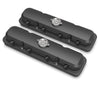 Holley 2-Piece Pontiac Style Valve Cover - Gen III/IV LS - Satin Black Chevrolet Gen III/IV LS - Cast Aluminum - Coil-Mounting Base & Integrated Coil Cover