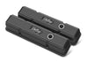 Holley Valve Covers - Vintage Series - Finned - SBC - Satin Black Machined Chevrolet Small Block - With Emissions Provisions - Perimeter Bolt - Cast Aluminum