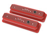 Holley - SBC - Center Bolt - Gloss Red Machined Small Block Chevrolet - ZZ6/Vortec - Center Bolt Valve Cover - Emissions Provision