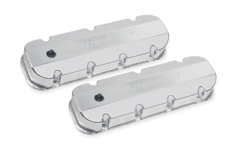 Holley - BBC - Fabricated Aluminum - Silver 1965-2000 Chevrolet Big Block - 396-454 Cubic Inch - Smooth Top w/Hole - Long Bolt