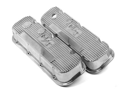 Holley 241-84 M/T Valve Covers - Vintage Style - Finned -