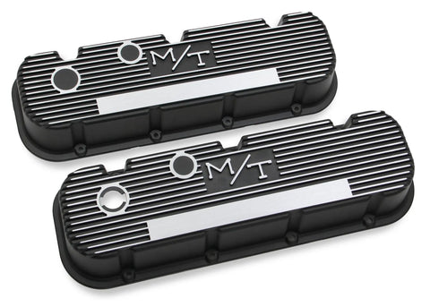 Holley 241-85 M/T Valve Covers - Vintage Style - Finned -