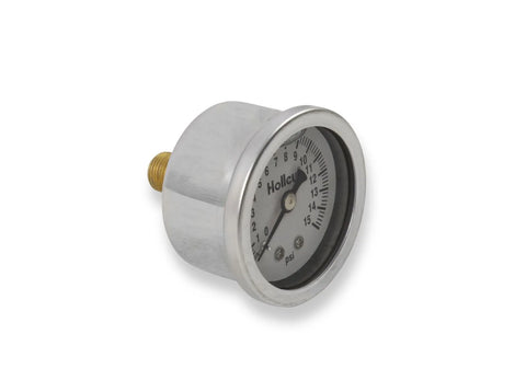 Holley Fuel Pressure Gauge Liquid-Filled - Mechanical - 0-15 PSI