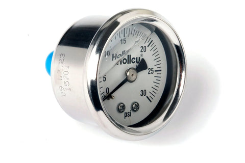 Holley Fuel Pressure Gauge Liquid-Filled - Mechanical - 0-30 PSI