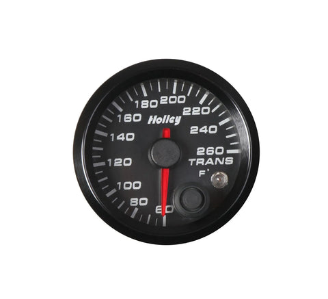 Holley Analog Style Transmission Temperature Gauge Black 2-1/16" Transmission Temperature 60-260°F- logo
