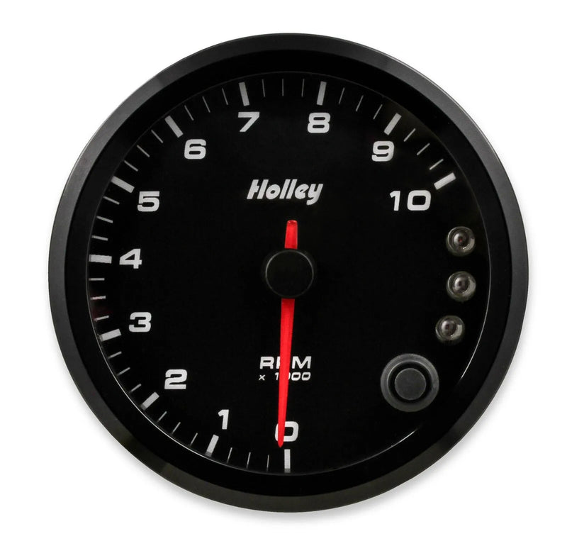 Holley Analog-Style Tachometer Black 3-3/8" Tachometer 0-10K Standalone w/ Internal Shiftlight- logo
