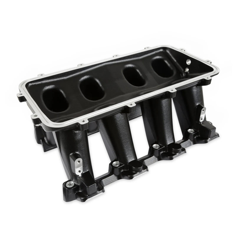 Holley Hi-Ram Lower Manifold - GM LS1/LS2/LS6-Black LS1/LS2/LS6 Cathedral Port Carbureted Base Only Plenum-Top-Mounting Fabrication Flange Available
