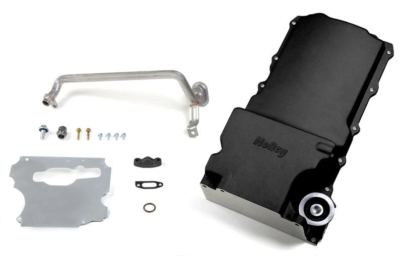 Holley 302-1BK GM LS Swap Oil Pan - Black Fits GM/Muscle