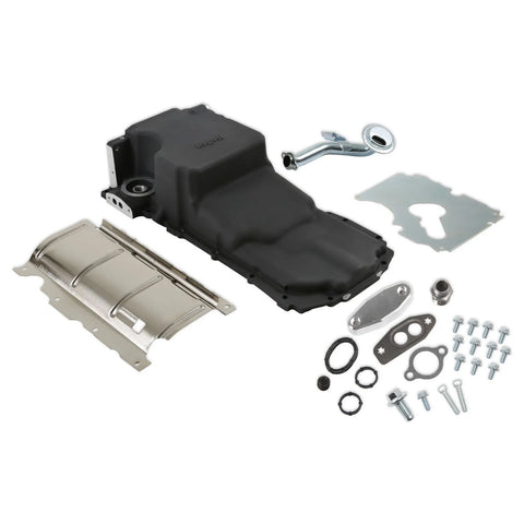 Holley GM Gen-V LT Swap Oil Pan GM Gen V LT Swap Oil Pan - Black - with Turbo Oil or PVC Return Port — fits Chevrol...