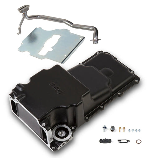 Holley GM LS Swap Oil Pan - Black - Additional Front Clearance — fits Chevrolet Camaro Gen 4