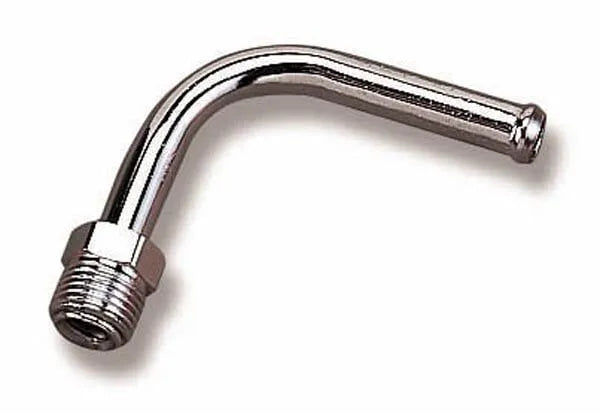 Holley Fuel Line Plumbing Kit Fuel Line Hose & Fitting Fitting Chrome Universal 90 deg. fitting 3/8" hose end with...