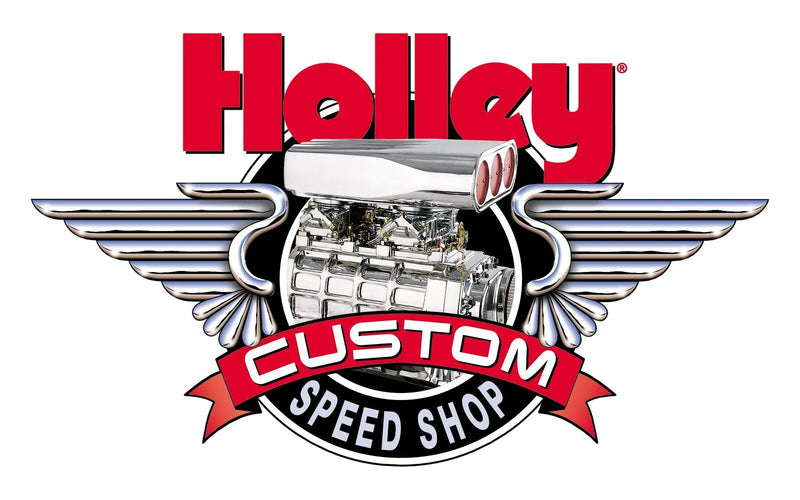 Holley Custom Speed Shop Decal Red, White, Black Custom Speed Shop Logo Large