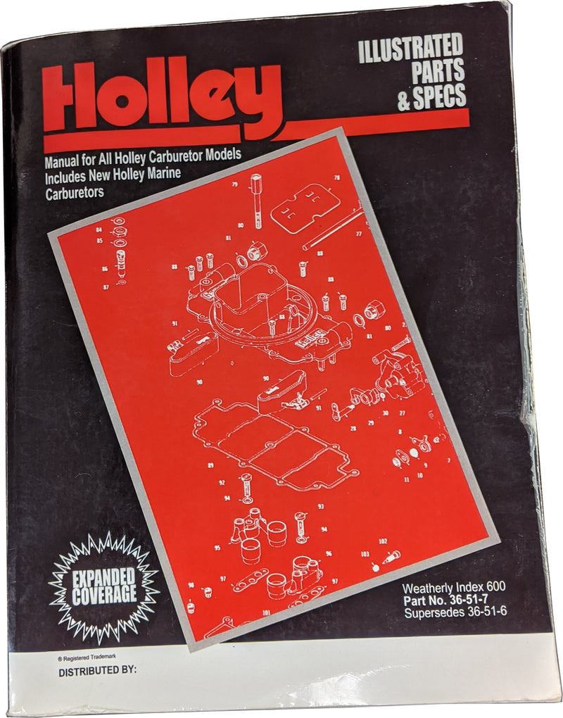 Holley Illustrated Parts & Specs Guide Service Manual