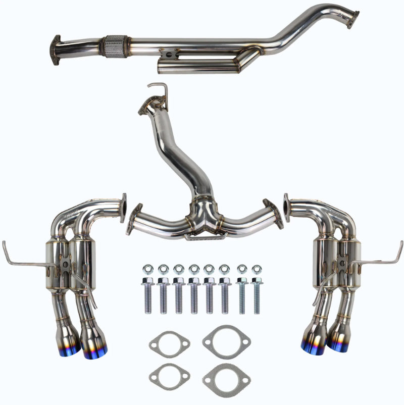 Invidia R400 Cat Back Exhaust with Ti Straight Cut Tips (WRX 22+) — fits Subaru WRX