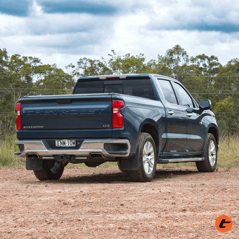 Torqit CB Single 3.5 - Twin 3 Dual Exit Cat Back Exhaust (Silverado 1500 2020+) — fits Chevrolet Silverado 1500