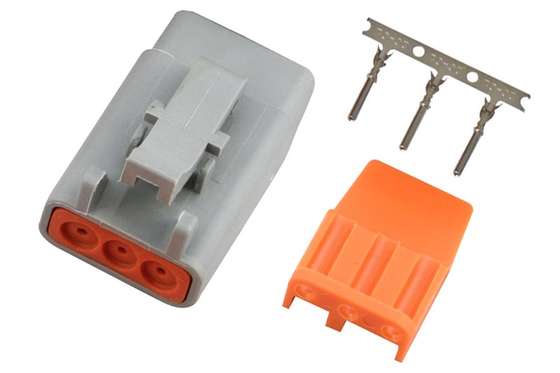 Haltech Plug and Pins Only - Male Deutsch DTM-3 Connector