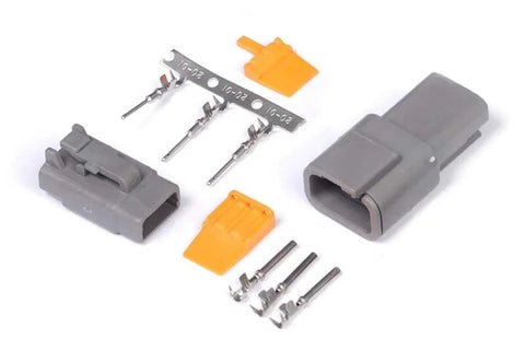 Haltech Plug and Pins Only - Matching Set of Deutsch DTM-3 Connectors 7.5 Amp