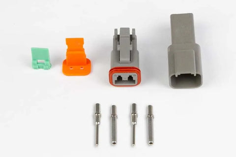Haltech Plug and Pins Only - Matching Set of Deutsch DT-2 Connectors DT06-2S + DT04-2P - 13 Amp