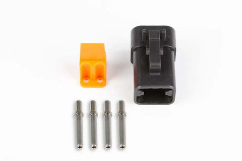 Haltech Plug and Pins only - Male Deutsch DTP-06-4S - Black connector - 25Amp